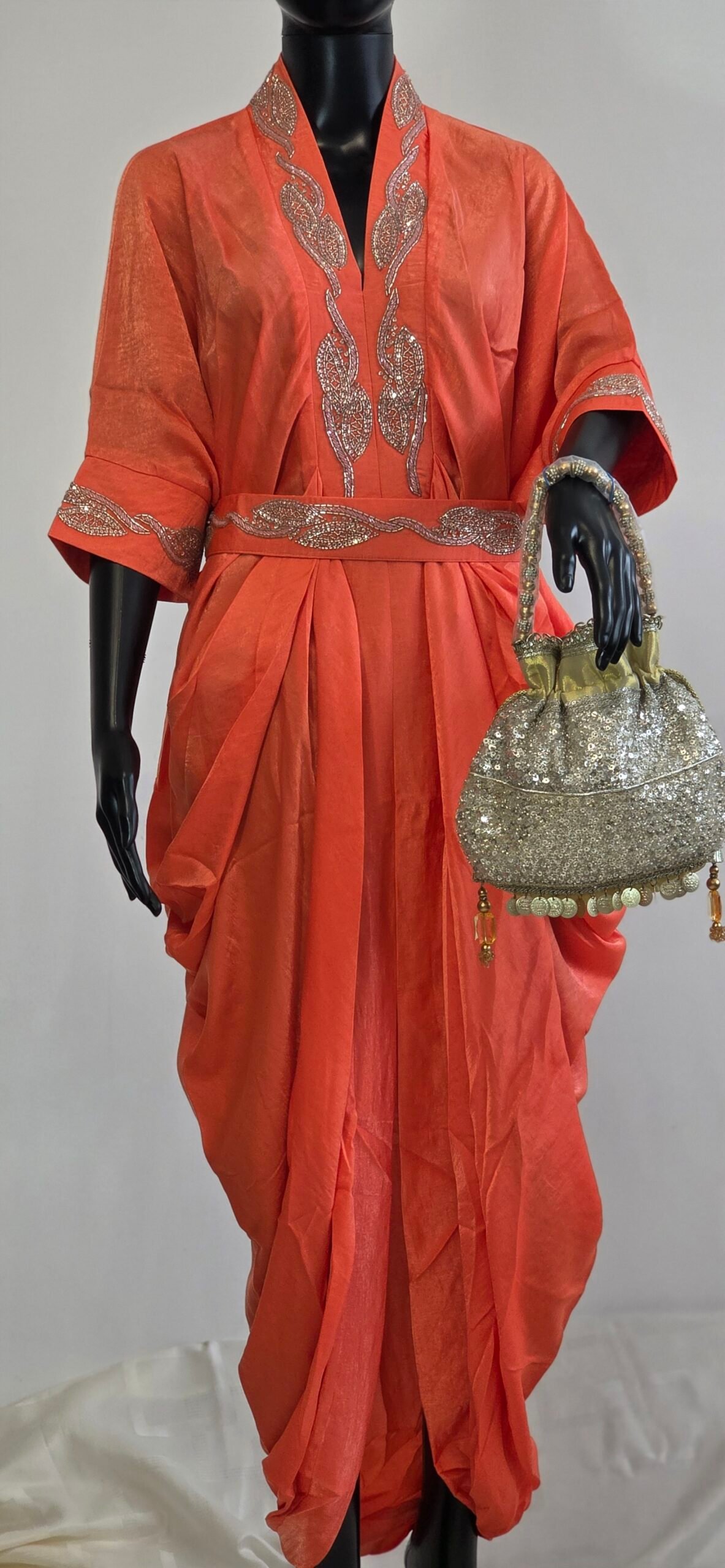 Ember Glow Draped Kaftan